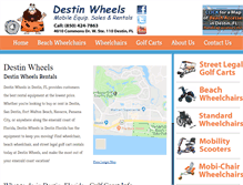 Tablet Screenshot of destinwheels.com